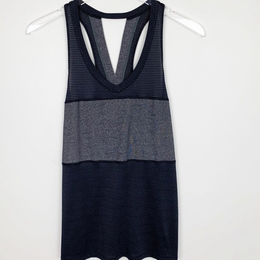 Lululemon Grey and Black color v-neck tank size 4